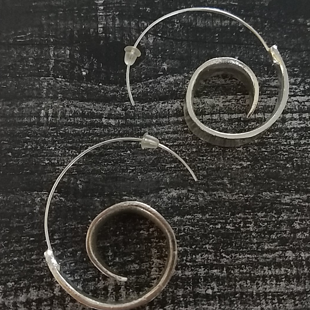 Silver Swirl Earrings - Picture 3 of 3